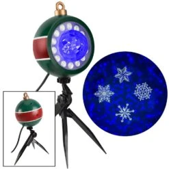 Blue/White Christmas Projection Plus Kaleidoscope Plus Whirl-A-Motion-SnowFlurry Halloween Light Projector