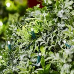 48 In. High X 66 In. Wide 70-Light LuxeSparkle White/Diamond White Christmas Net Light With Green Wire -Northlight Shop lightshow christmas net lights 21gm18855 a0 1000