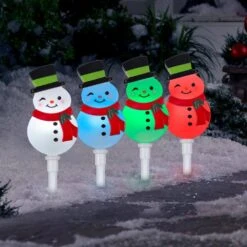 4L Multi Colormotion Snowman Lights -Northlight Shop lightshow christmas pathway lights 115711 31 1000