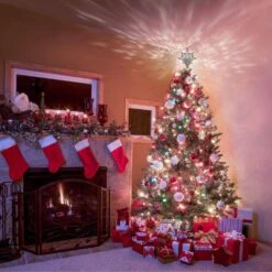 18.50 In. Lighted Projection Tree Topper- Kaleidoscope Set -Northlight Shop lightshow christmas tree toppers 38708 31 1000