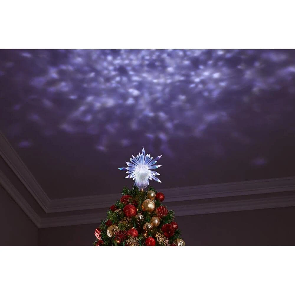 19 In. Projection Tree Topper-Kaleidoscope-Starburst (White) 3 19 In. Projection Tree Topper-Kaleidoscope-Starburst (White) - Image 3
