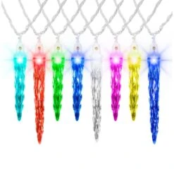 12.5 Ft. 12-Light Christmas Color Changing Light Show Icicle String Light Set