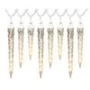 8 Light White Shooting Star Icicle Classic Light String Set -Northlight Shop lightshow icicle lights 116287 64 1000