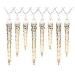8 Light White Shooting Star Icicle Classic Light String Set