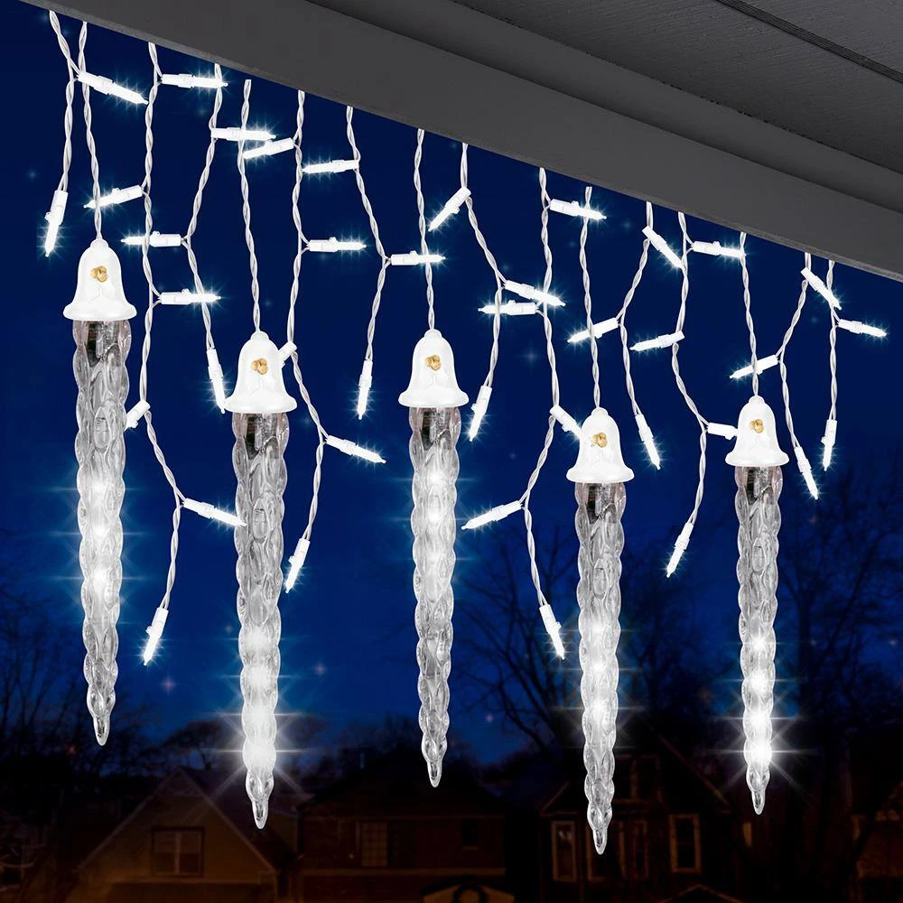 11 In. 5-Count Christmas LED White Shooting Star Light String-Icicle 3 11 In. 5-Count Christmas LED White Shooting Star Light String-Icicle - Image 3