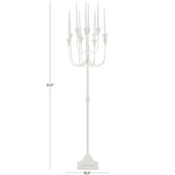 52 In. White Metal Taper 12-Slot Candelabra -Northlight Shop litton lane christmas candles 047004 e1 1000