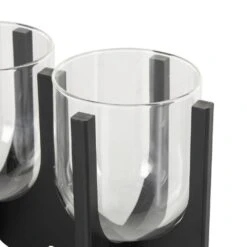 Black Wood Hurricane 5 Slot Candle Holder -Northlight Shop litton lane christmas candles 047008 66 1000