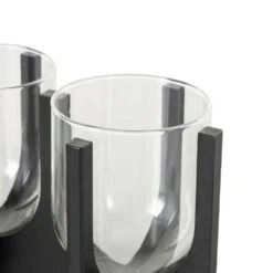 Black Wood Hurricane 3 Slot Candle Holder -Northlight Shop litton lane christmas candles 047116 4f 1000