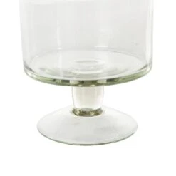 Clear Glass Candle Holder With Elevated Base -Northlight Shop litton lane christmas candles 047339 4f 1000