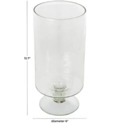 Clear Glass Candle Holder With Elevated Base -Northlight Shop litton lane christmas candles 047339 e1 1000
