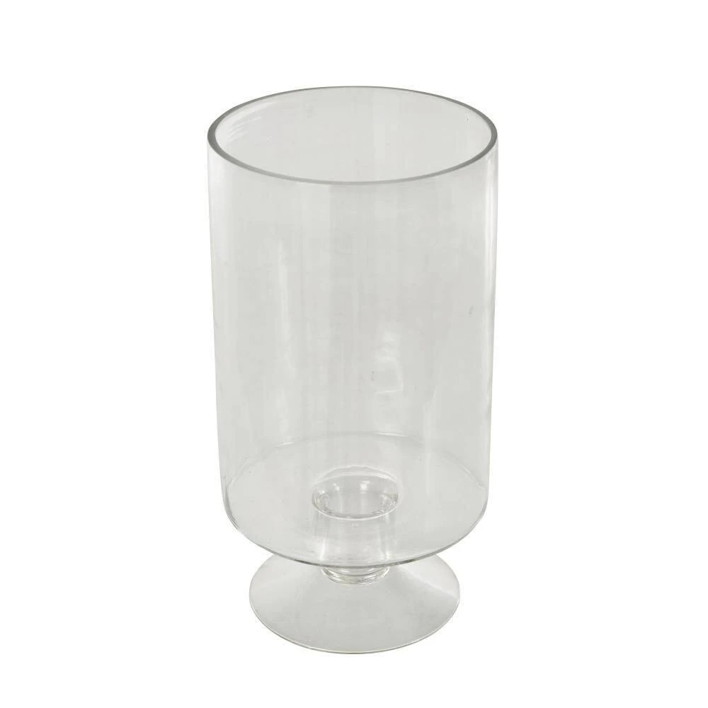 Clear Glass Wide Candle Holder With Elevated Base 3 Clear Glass Wide Candle Holder With Elevated Base - Image 3