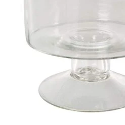 Clear Glass Wide Candle Holder With Elevated Base 14 Clear Glass Wide Candle Holder With Elevated Base -Northlight Shop litton lane christmas candles 047340 4f 1000