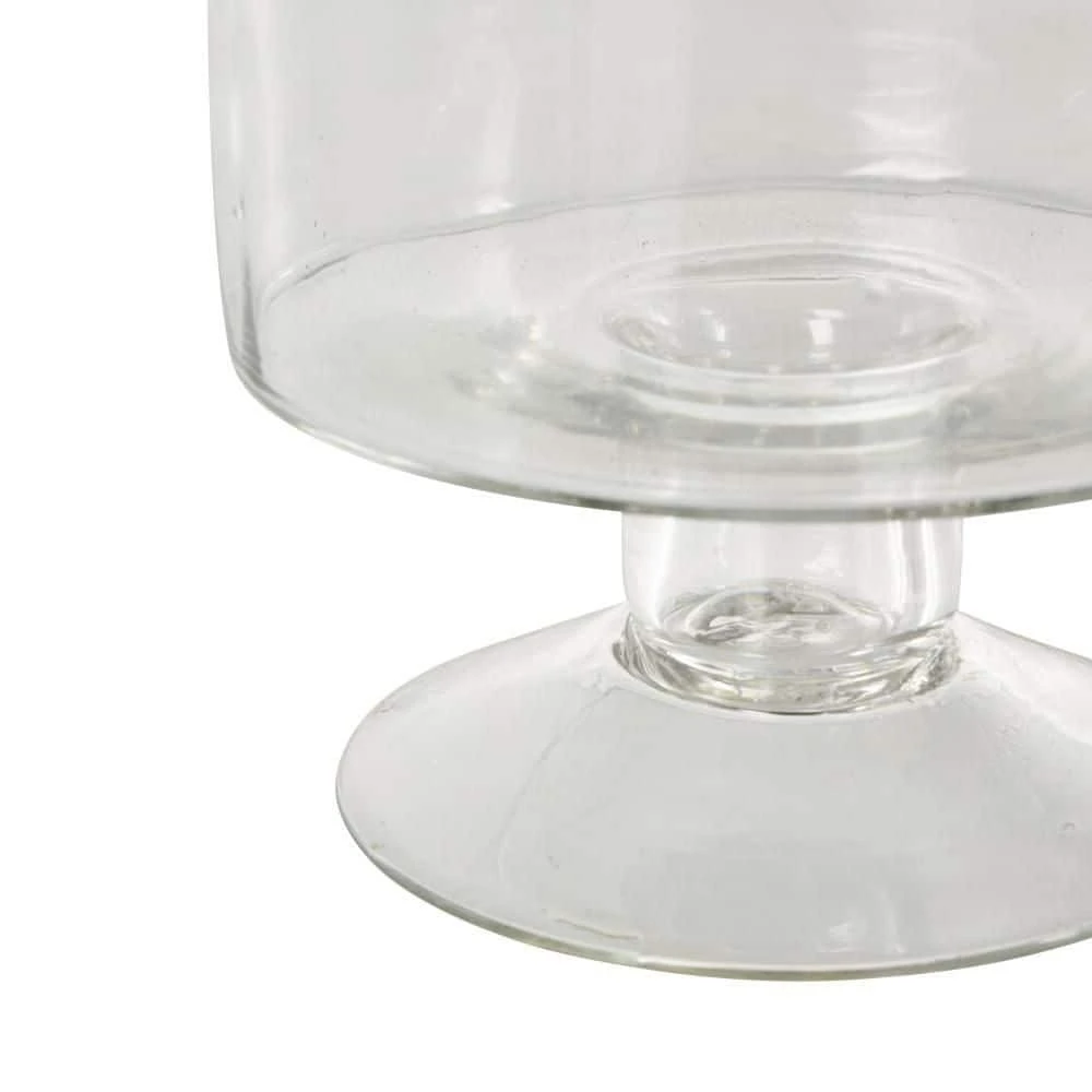Clear Glass Wide Candle Holder With Elevated Base 7 Clear Glass Wide Candle Holder With Elevated Base - Image 7