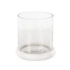 Clear Glass Pillar Candle Holder With White Marble Base -Northlight Shop litton lane christmas candles 047381 64 1000