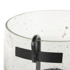 Clear Glass Candle Holder With Black Metal Accents And Brown Speckles -Northlight Shop litton lane christmas candles 047383 c3 1000
