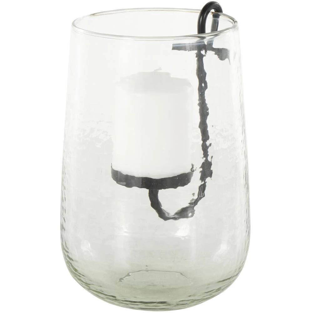 Clear Glass Candle Holder With Black Metal Accents 3 Clear Glass Candle Holder With Black Metal Accents - Image 3