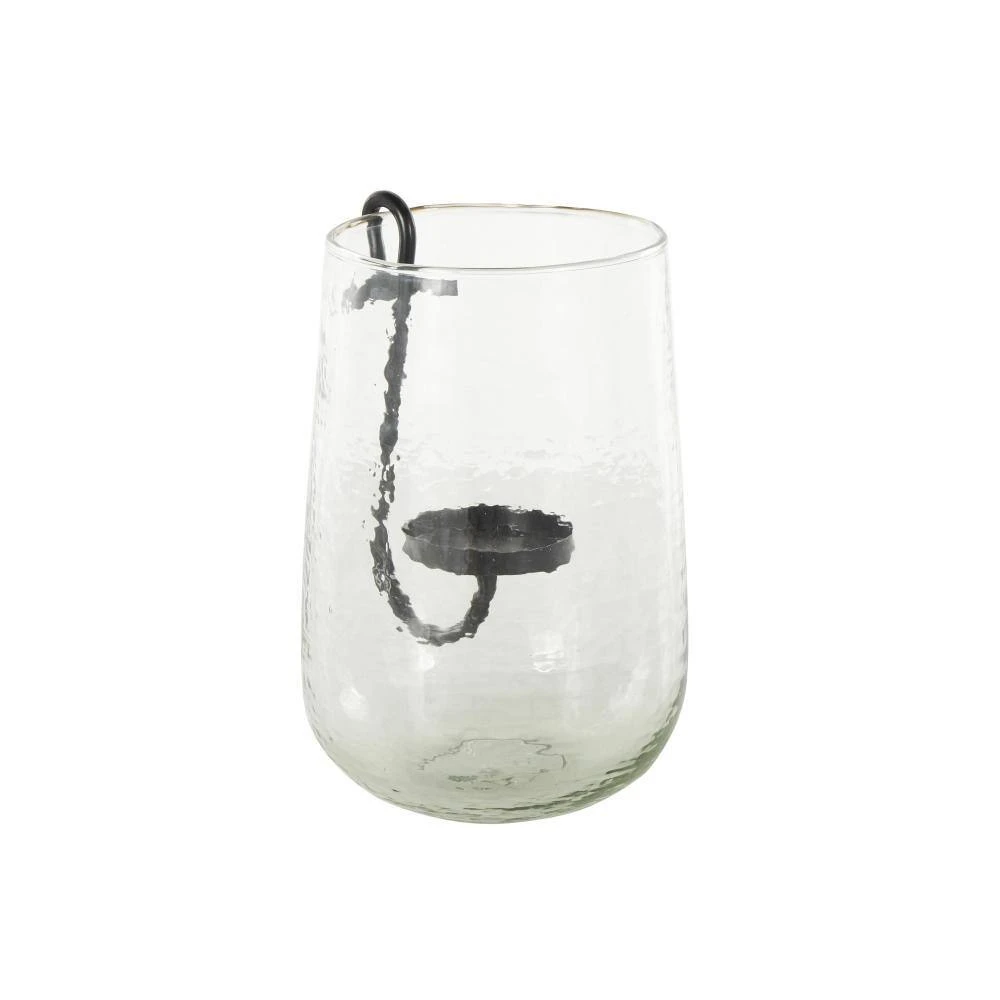 Clear Glass Candle Holder With Black Metal Accents 4 Clear Glass Candle Holder With Black Metal Accents - Image 4