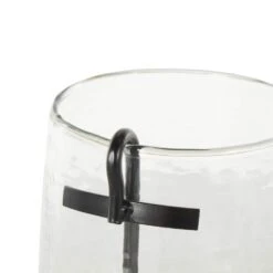 Clear Glass Candle Holder With Black Metal Accents 17 Clear Glass Candle Holder With Black Metal Accents -Northlight Shop litton lane christmas candles 047386 fa 1000