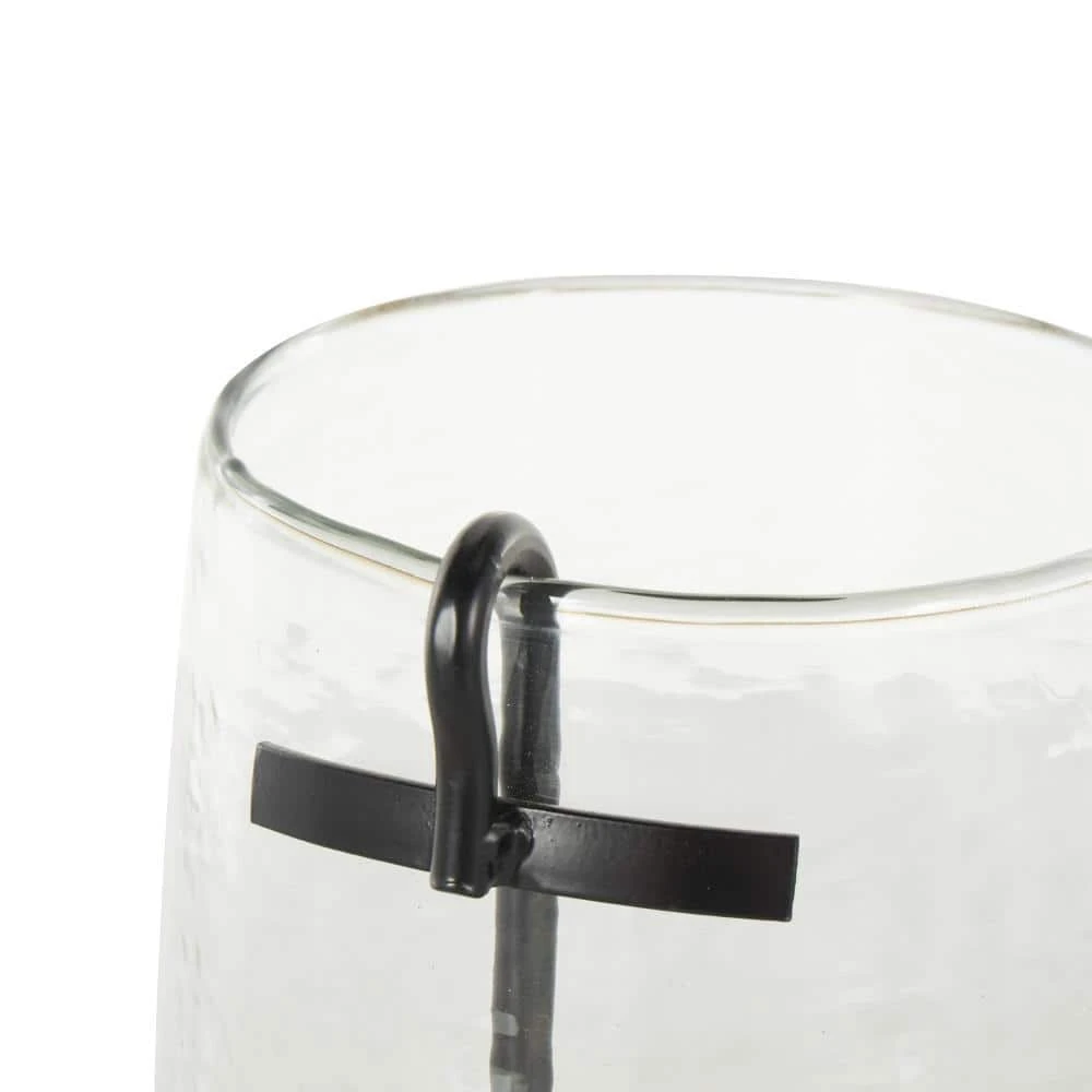 Clear Glass Candle Holder With Black Metal Accents 9 Clear Glass Candle Holder With Black Metal Accents - Image 9