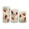 6 In. Battery Operated Wax Candles With Cardinal Design-Set Of 3 -Northlight Shop lumabase christmas candles 74203 64 1000