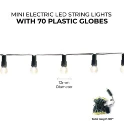 70-Light LED Warm White Plastic Globe Electric String Light -Northlight Shop lumabase christmas string lights 35001 76 1000