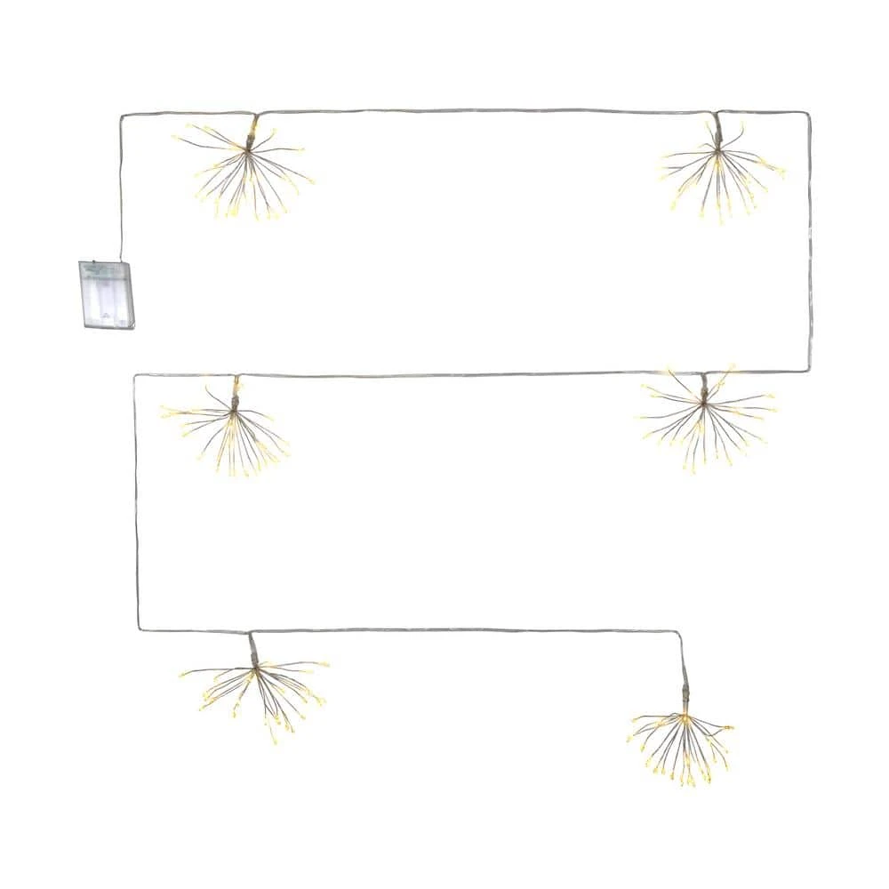 Battery Operated Starburst Garland String Lights With Soft White Lights 1 Battery Operated Starburst Garland String Lights With Soft White Lights