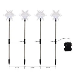 15 In. Battery Operated Snowflake Yard Lights (Set Of 4) -Northlight Shop lumabase christmas yard decorations 61604 1f 1000