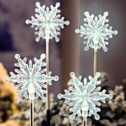 15 In. Battery Operated Snowflake Yard Lights (Set Of 4) -Northlight Shop lumabase christmas yard decorations 61604 4f 1000