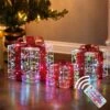 Indoor/Outdoor Lighted Christmas Holiday Presents Decoration With Remote (Set Of 3) 14 Indoor/Outdoor Lighted Christmas Holiday Presents Decoration With Remote (Set Of 3) -Northlight Shop luxenhome christmas figurines whhd1421 64 1000
