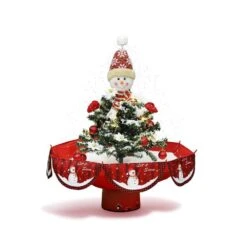 31.49 In. H Animated Musical Snowing Christmas Tree And Snowman Decor With LED Lights