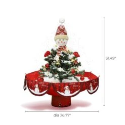 31.49 In. H Animated Musical Snowing Christmas Tree And Snowman Decor With LED Lights 12 31.49 In. H Animated Musical Snowing Christmas Tree And Snowman Decor With LED Lights -Northlight Shop luxenhome christmas figurines whhd2091 66 1000