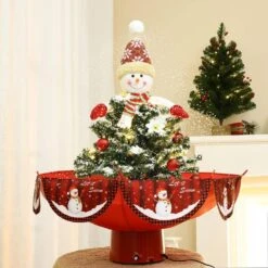 31.49 In. H Animated Musical Snowing Christmas Tree And Snowman Decor With LED Lights 13 31.49 In. H Animated Musical Snowing Christmas Tree And Snowman Decor With LED Lights -Northlight Shop luxenhome christmas figurines whhd2091 c3 1000