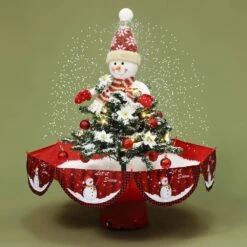 31.49 In. H Animated Musical Snowing Christmas Tree And Snowman Decor With LED Lights 17 31.49 In. H Animated Musical Snowing Christmas Tree And Snowman Decor With LED Lights -Northlight Shop luxenhome christmas figurines whhd2091 fa 1000