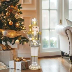 24.41 In. H White Christmas Nutcracker King With Lights -Northlight Shop luxenhome christmas figurines whhd2133 s 31 1000