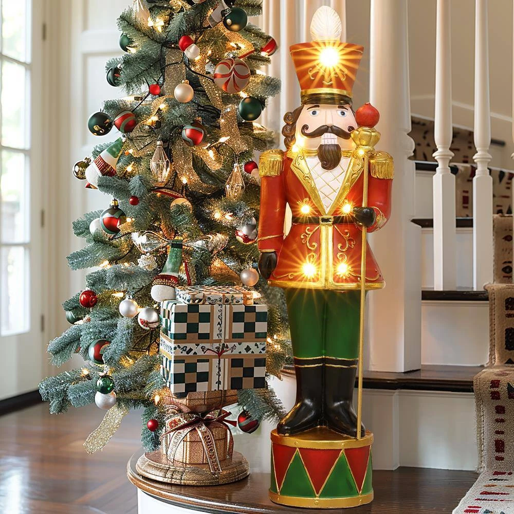 24.8 In. H Red Christmas Nutcracker King With Lights 10 24.8 In. H Red Christmas Nutcracker King With Lights - Image 10