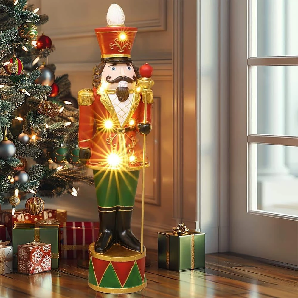 24.8 In. H Red Christmas Nutcracker King With Lights 5 24.8 In. H Red Christmas Nutcracker King With Lights - Image 5