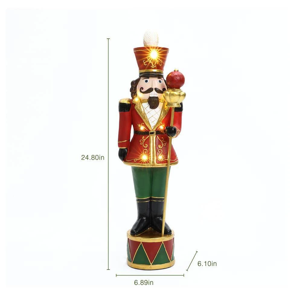 24.8 In. H Red Christmas Nutcracker King With Lights 9 24.8 In. H Red Christmas Nutcracker King With Lights - Image 9