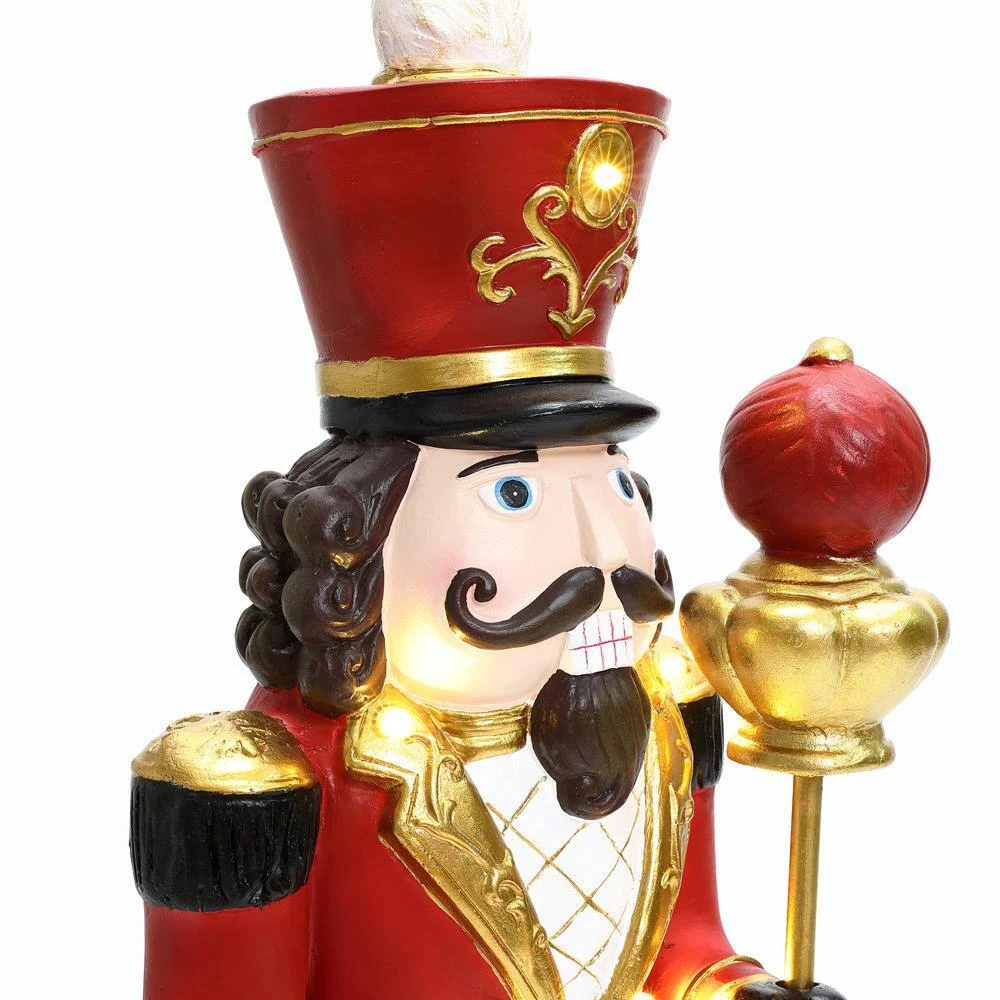 24.8 In. H Red Christmas Nutcracker King With Lights 8 24.8 In. H Red Christmas Nutcracker King With Lights - Image 8