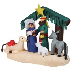Lighted 7 Ft. H X 8 Ft. W Nativity Scene Inflatable 14 Lighted 7 Ft. H X 8 Ft. W Nativity Scene Inflatable -Northlight Shop luxenhome christmas inflatables whin1386 4f 1000