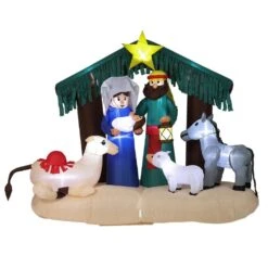 Lighted 7 Ft. H X 8 Ft. W Nativity Scene Inflatable
