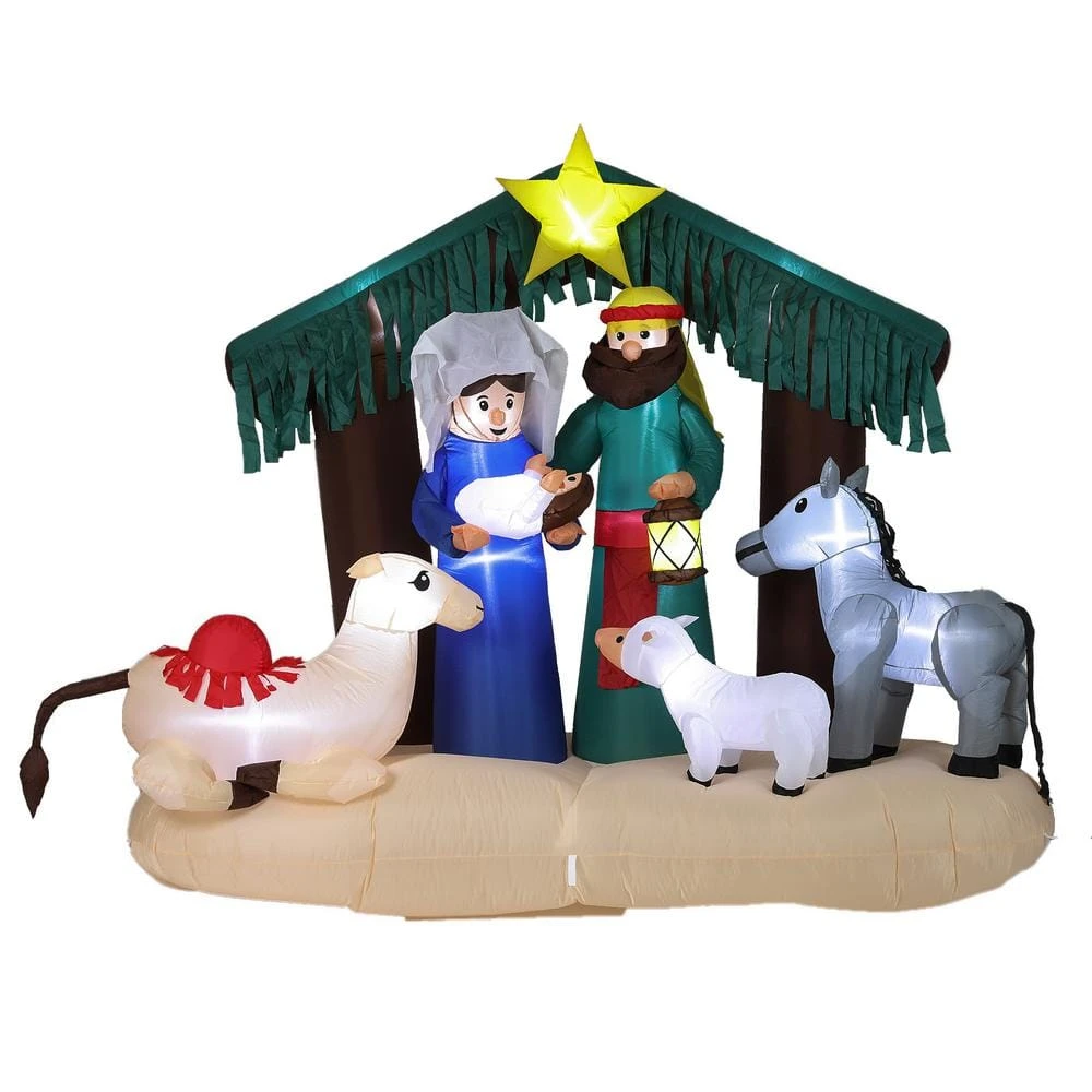 Lighted 7 Ft. H X 8 Ft. W Nativity Scene Inflatable 1 Lighted 7 Ft. H X 8 Ft. W Nativity Scene Inflatable