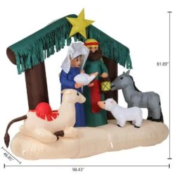 Lighted 7 Ft. H X 8 Ft. W Nativity Scene Inflatable 18 Lighted 7 Ft. H X 8 Ft. W Nativity Scene Inflatable -Northlight Shop luxenhome christmas inflatables whin1386 76 1000