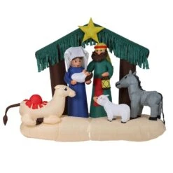 Lighted 7 Ft. H X 8 Ft. W Nativity Scene Inflatable 13 Lighted 7 Ft. H X 8 Ft. W Nativity Scene Inflatable -Northlight Shop luxenhome christmas inflatables whin1386 c3 1000