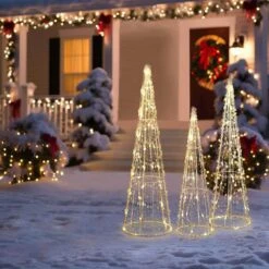 31.9 In. H Indoor And Outdoor Trees Holiday Christmas Decoration With Lights (Set Of 3) 13 31.9 In. H Indoor And Outdoor Trees Holiday Christmas Decoration With Lights (Set Of 3) -Northlight Shop luxenhome christmas yard decorations whhd2072 1f 1000