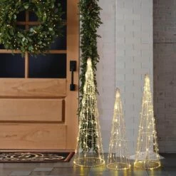 31.9 In. H Indoor And Outdoor Trees Holiday Christmas Decoration With Lights (Set Of 3) 12 31.9 In. H Indoor And Outdoor Trees Holiday Christmas Decoration With Lights (Set Of 3) -Northlight Shop luxenhome christmas yard decorations whhd2072 4f 1000