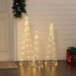 31.9 In. H Indoor And Outdoor Trees Holiday Christmas Decoration With Lights (Set Of 3) 11 31.9 In. H Indoor And Outdoor Trees Holiday Christmas Decoration With Lights (Set Of 3) -Northlight Shop luxenhome christmas yard decorations whhd2072 c3 1000