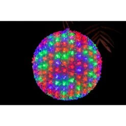 9.8 In. Dia LED Lighted Hanging Multi-Color Starlight Sphere Ball Christmas Decoration -Northlight Shop luxenhome icicle lights whhd651 1f 1000