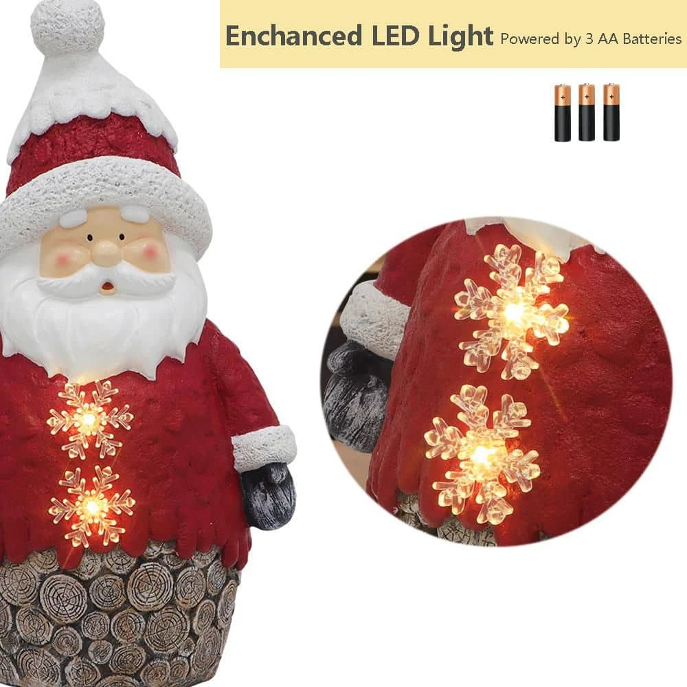 22.5 In. H Resin Battery Operated Christmas Animated Christmas Santa Sculpture With LED Lights 4 22.5 In. H Resin Battery Operated Christmas Animated Christmas Santa Sculpture With LED Lights - Image 4