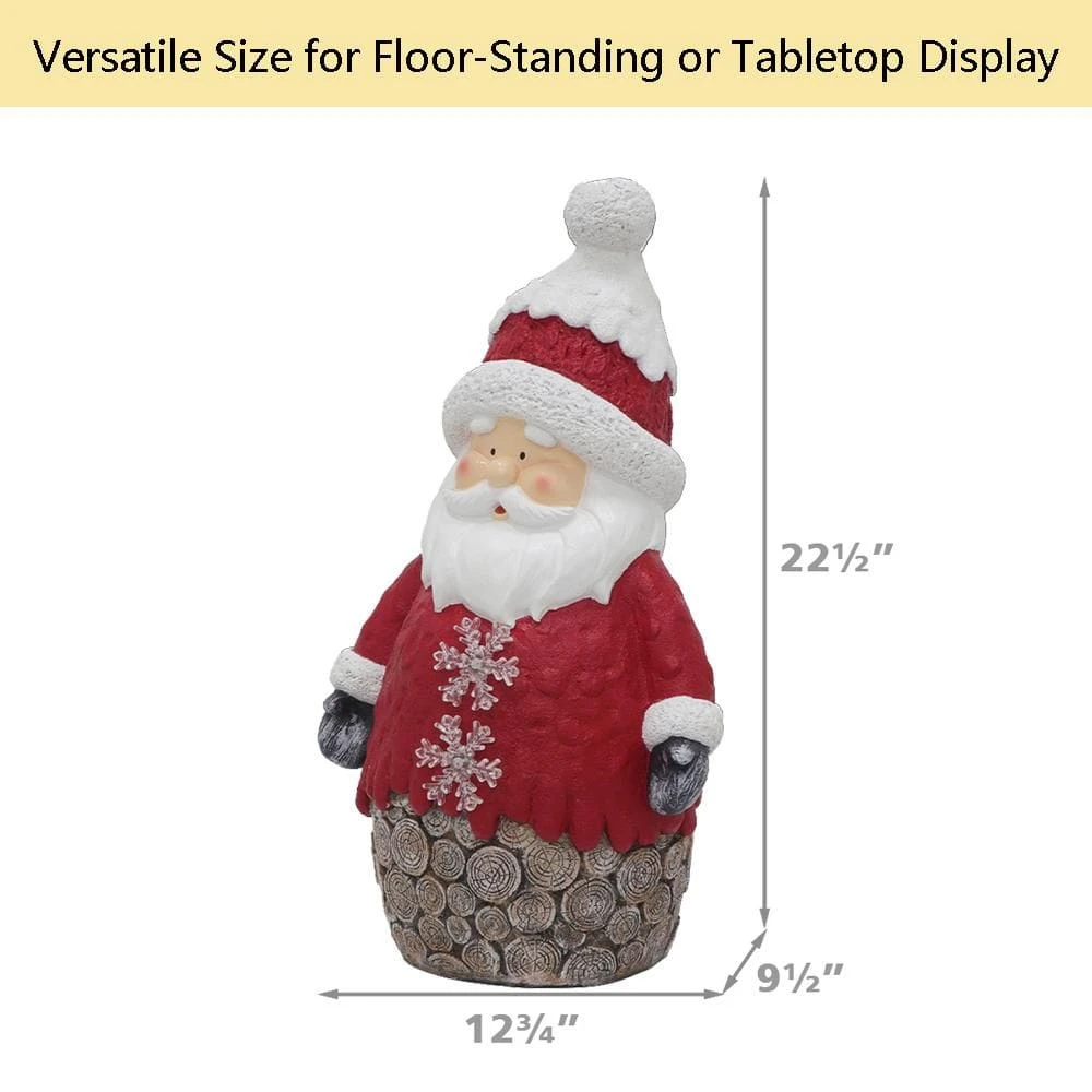22.5 In. H Resin Battery Operated Christmas Animated Christmas Santa Sculpture With LED Lights 6 22.5 In. H Resin Battery Operated Christmas Animated Christmas Santa Sculpture With LED Lights - Image 6