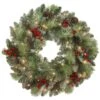 24 In. Battery Operated PreLit LED Artificial Christmas Wreath With Pinecones And Berries -Northlight Shop maypex christmas wreaths h53l0w0a8s6l8w 64 1000